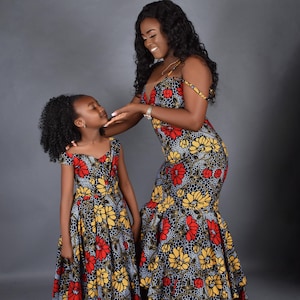 ADUNNI African Print Mummy And Me Gown Set image 1