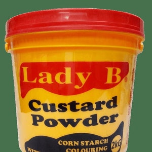 Lady B Custard Powder 2kg, strawberry custard, rhubarb and custard, custard ice cream, frozen custard, homemade custard