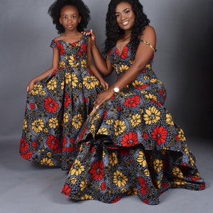 ADUNNI African Print Mummy And Me Gown Set image 4