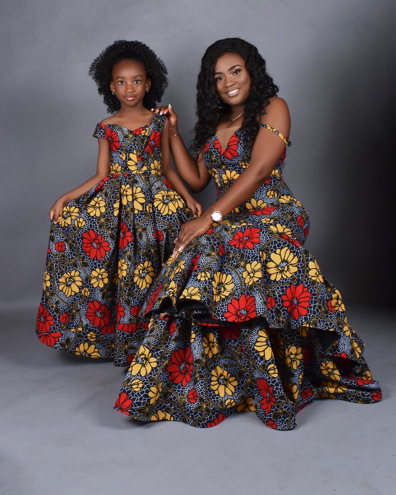 ADUNNI African Print Mummy And Me Gown Set image 4