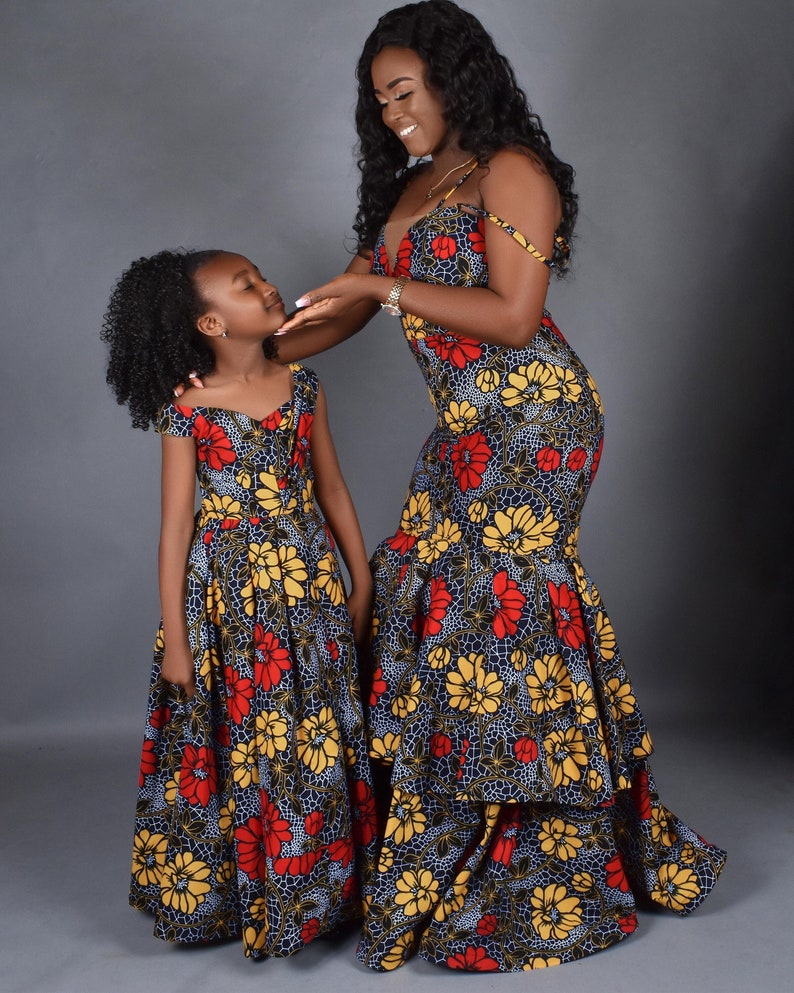 ADUNNI African Print Mummy And Me Gown Set image 1