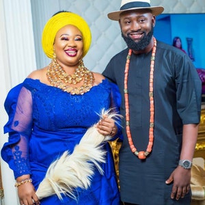 Classic Blue traditional Wedding Outfits | Couple African Outfit | African Wedding Outfit For Couple