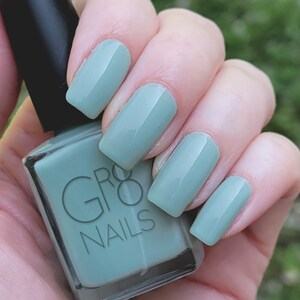 Sea Salt: Light Green/Gray Nail Polish Handmade by GR8 Nails