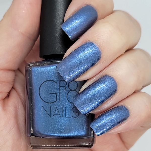 Denim Blue Nail Polish Handmade by GR8 Nails