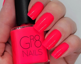 Neon Hot Pink Nail Polish Hand Mixed by Gr8 Nails