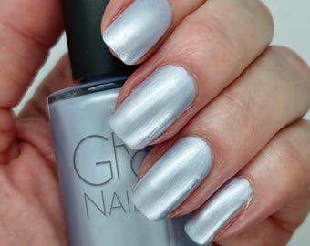 Whispering Winds: Light Blue/Grey Nail Polish Handmade by GR8 Nails