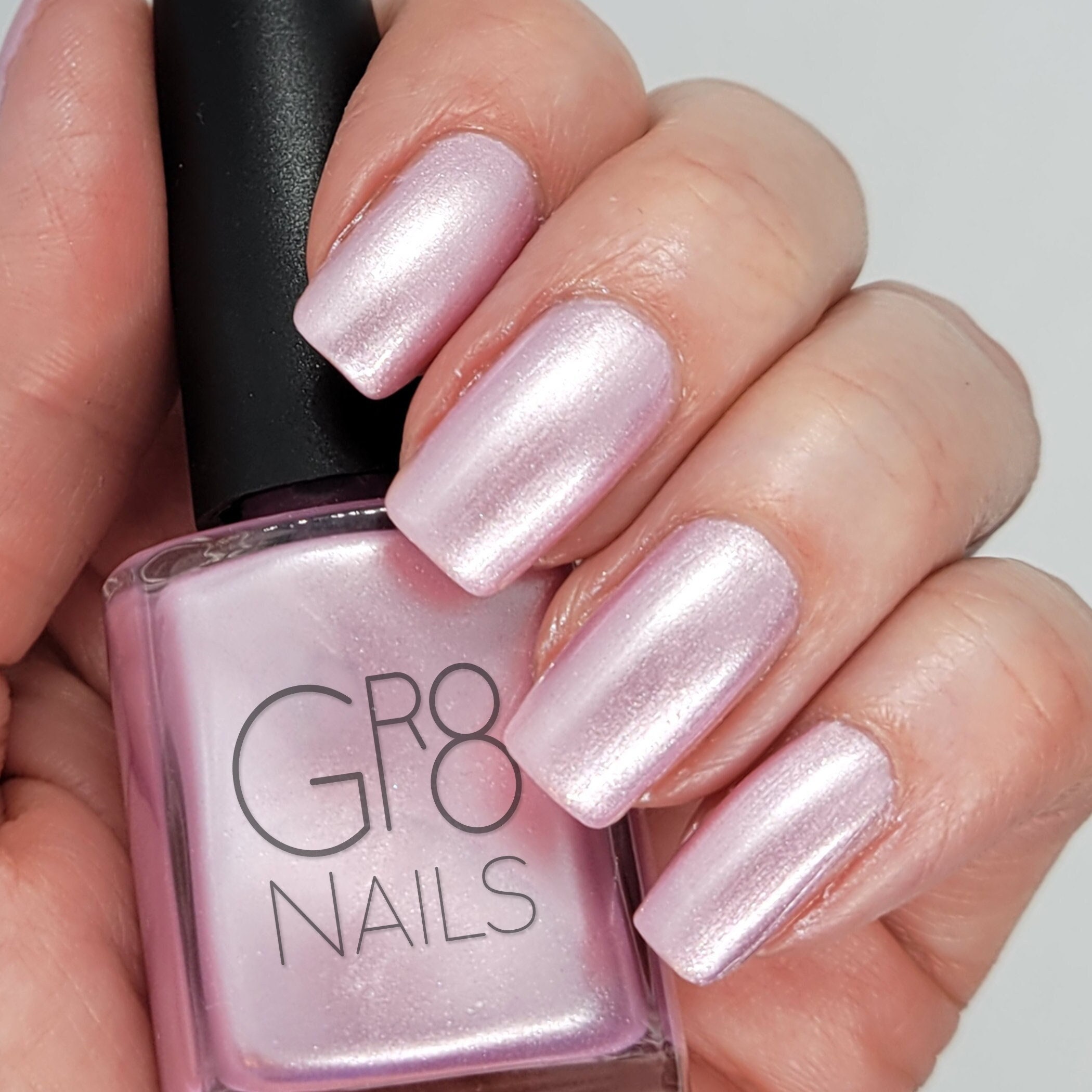 Rose Cottage: Light Pink Shimmer Nail Polish Handmade by Gr8 Nails