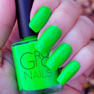 Neon Green Nail Polish Handmade by GR8 Nails