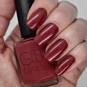 Rumor:  Burgundy/Maroon/Red Nail Polish Handmade by Gr8 Nails