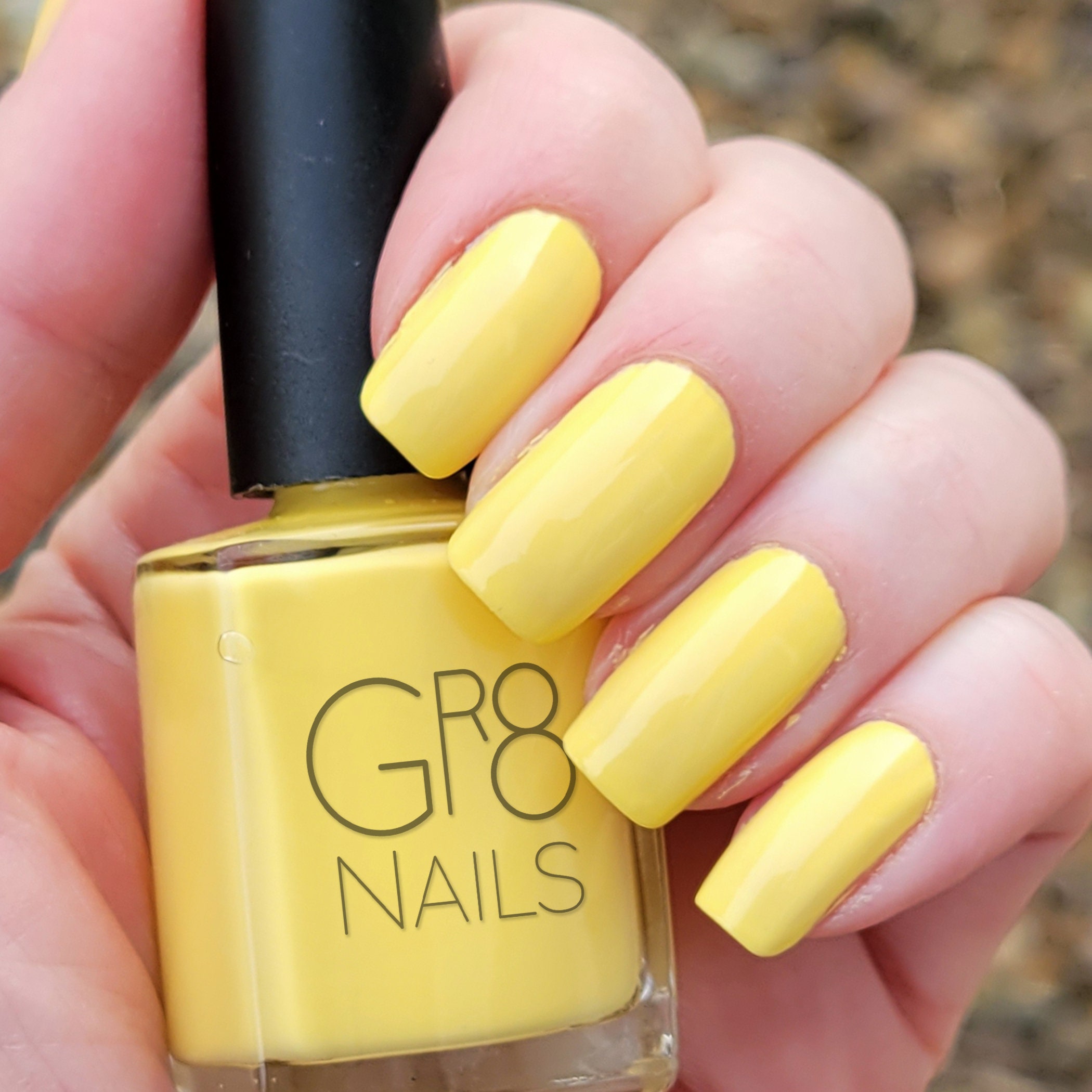 Sunny Side Up Bright Yellow Nail Polish Hand Mixed by Gr8 Nails
