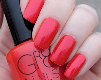 Firecracker: Bright Red Nail Polish Handmade by Gr8 Nails