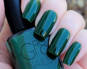 Tree Farm: Dark Green Nail Polish Hand Mixed by GR8 Nails