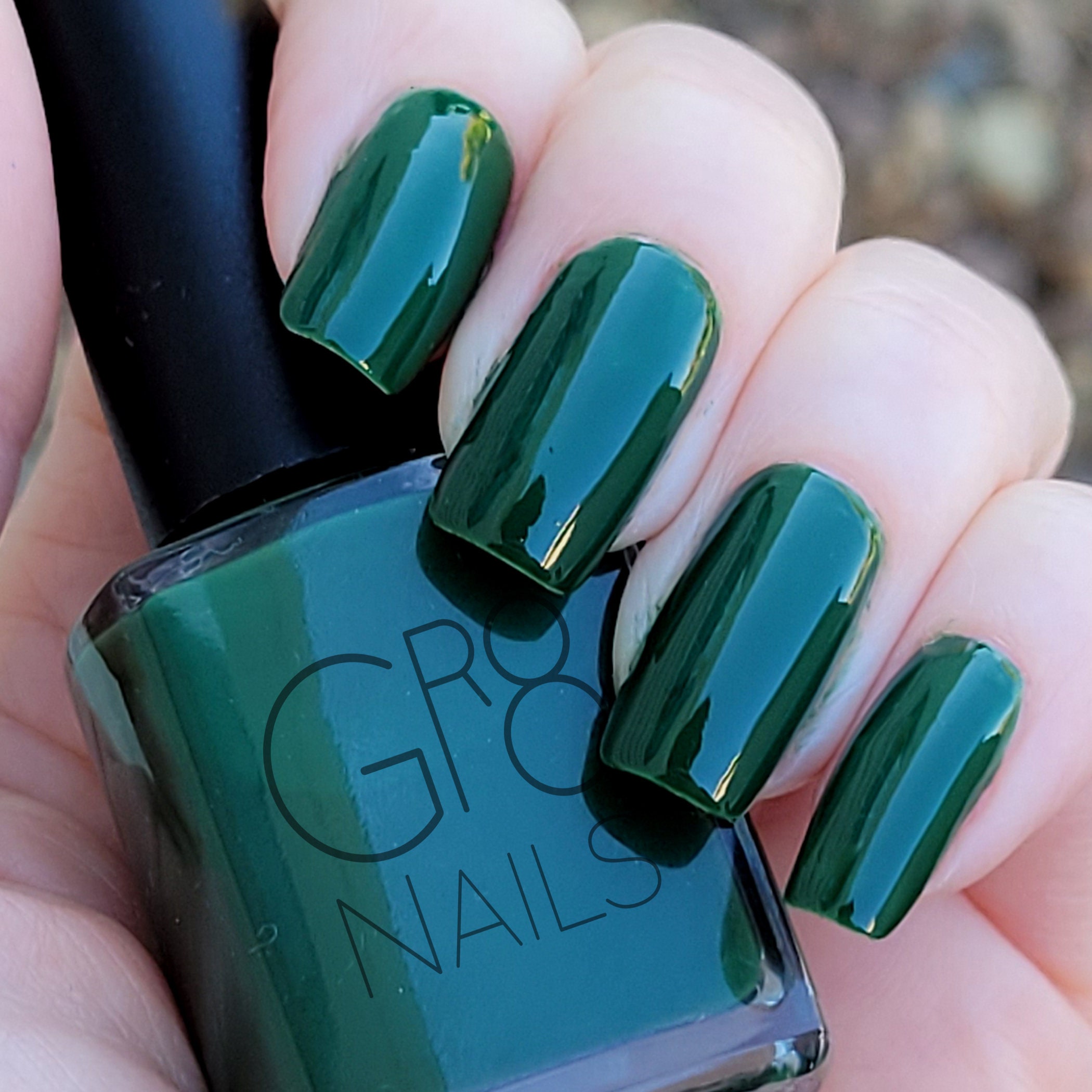 Dark Forest Green Nails-matte Green-gold Nail Art-gold Flakes-long  Ballerina Nails 