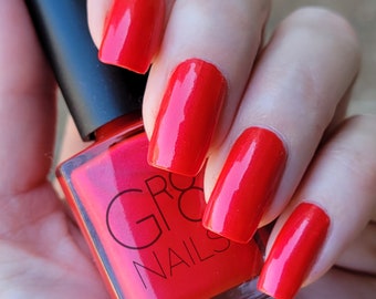 Firecracker: Bright Red Nail Polish Hand Mixed by Gr8 Nails