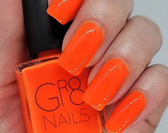Neon Orange Nail Polish Handmade by Gr8 Nails