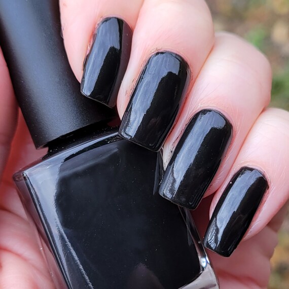 Little Black Dress: Black Nail Polish Hand Mixed by Gr8 Nails - Etsy Little Black Dress: Black Nail Polish Hand Mixed by Gr8 Nails - Etsy