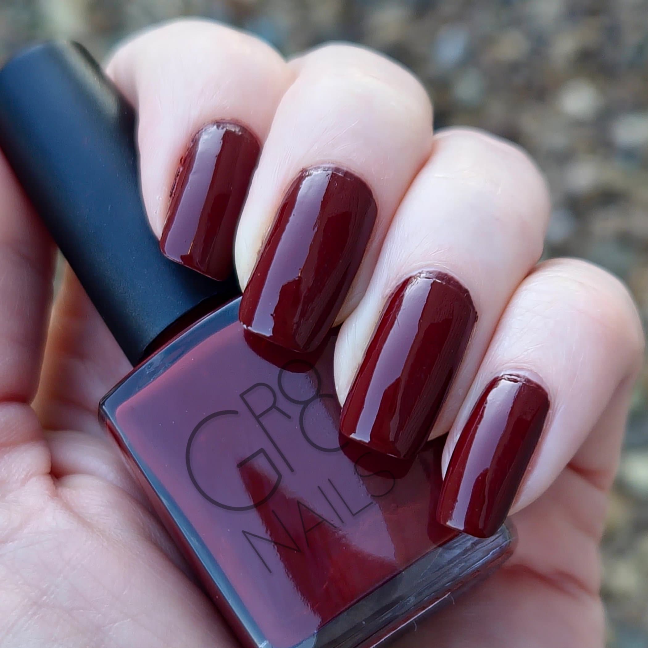 Very Vamp Deep Red Brownish Red Nail Polish Handmade by GR8 Nails Etsy