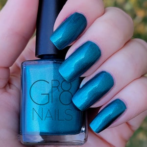 Aquamarine: Greenish Blue Nail Polish Handmade by Gr8 Nails