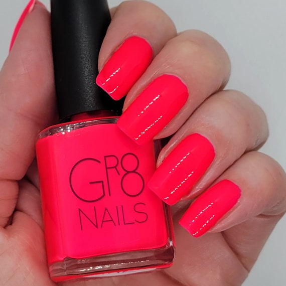 Neon Hot Pink Nail Polish Hand Mixed by Gr8 Nails - Etsy