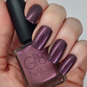 Nocturnal: Dark Purple/Burgundy Nail Polish Handmade by GR8 Nails