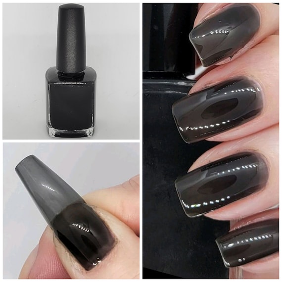 Black Ice Sheer Black Jelly Nail Polish Hand Mixed by Gr8 Etsy Australia