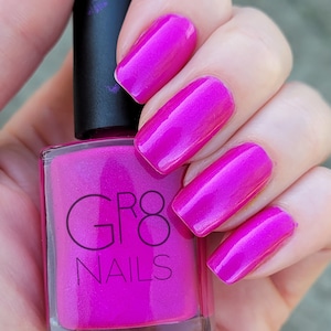 Forever Fuchsia: Bright Pink Nail Polish Hand Mixed by Gr8 Nails