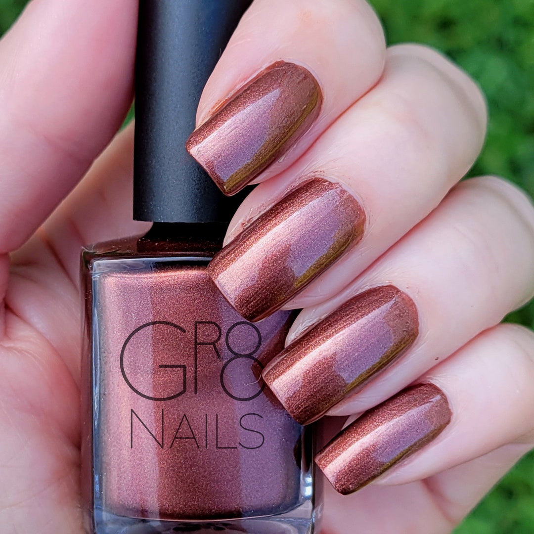 Mahogany Reddish Brown Nail Polish Hand Mixed by GR8 Nails Etsy
