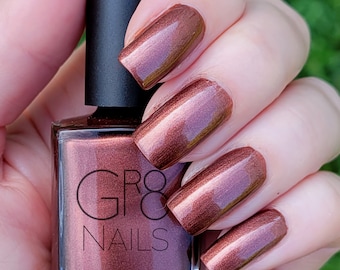 Mahogany: Reddish Brown Nail Polish Hand Mixed by GR8 Nails