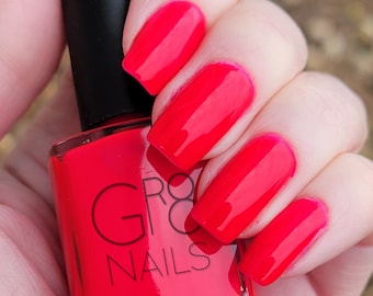 Inferno: Bright Red Nail Polish Handmade by Gr8 Nails