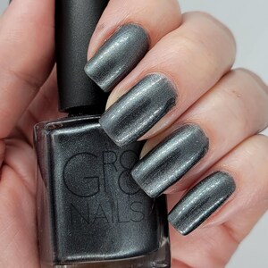 Tornado: Charcoal Gray Nail Polish Hand Mixed by GR8 Nails