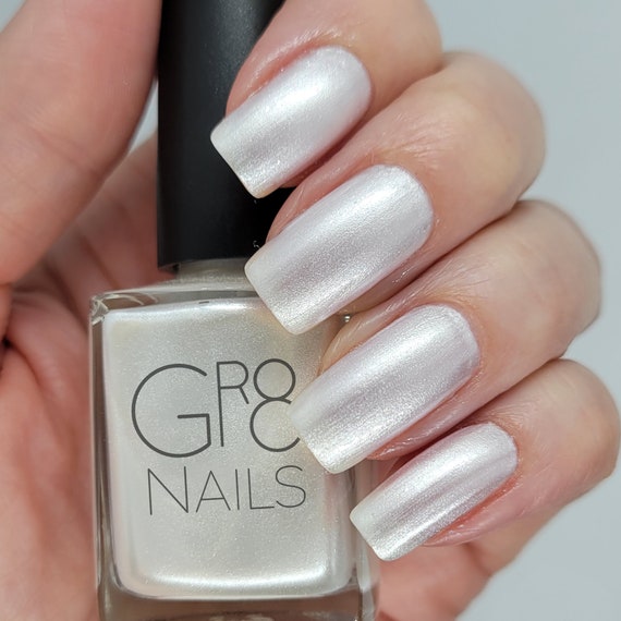 Jack Frost: Shimmery White Nail Polish Handmade by GR8 Nails - Etsy