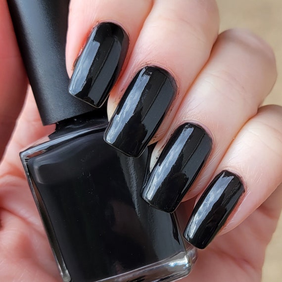 Little Black Dress: Black Nail Polish Hand Mixed by Gr8 Nails - Etsy Little Black Dress: Black Nail Polish Hand Mixed by Gr8 Nails - Etsy