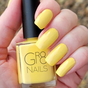 Sunny Side Up: Bright Yellow Nail Polish Hand Mixed by Gr8 Nails