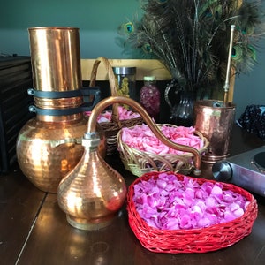Rose Hydrosol Homegrown Organic Rose floral water, facial toner, copper still steam distilled 4oz spray bottle