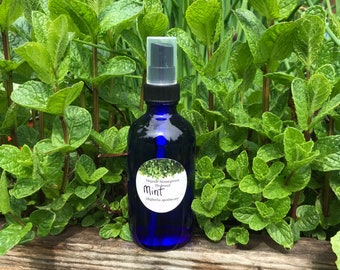 Mint Hydrosol Organic Peppermint Spearmint Aromatherapy Essential Oil Floral Water Revitilizing Refreshing Room spray