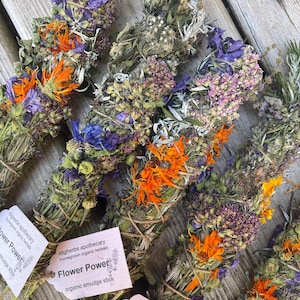 Smudge Stick Organic Homegrown Handmade Smudge Wand Herb Bundle Sage Mugwort Wormwood Rosemary Cedar Lavender Ritual Incense Aromatherapy