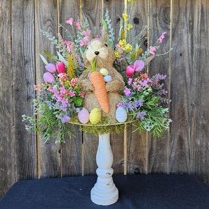Easter table Decor, Easter centerpiece, Spring Floral Arrangement, Easter Bunny decor, Easter floral arrangement, Spring flowers