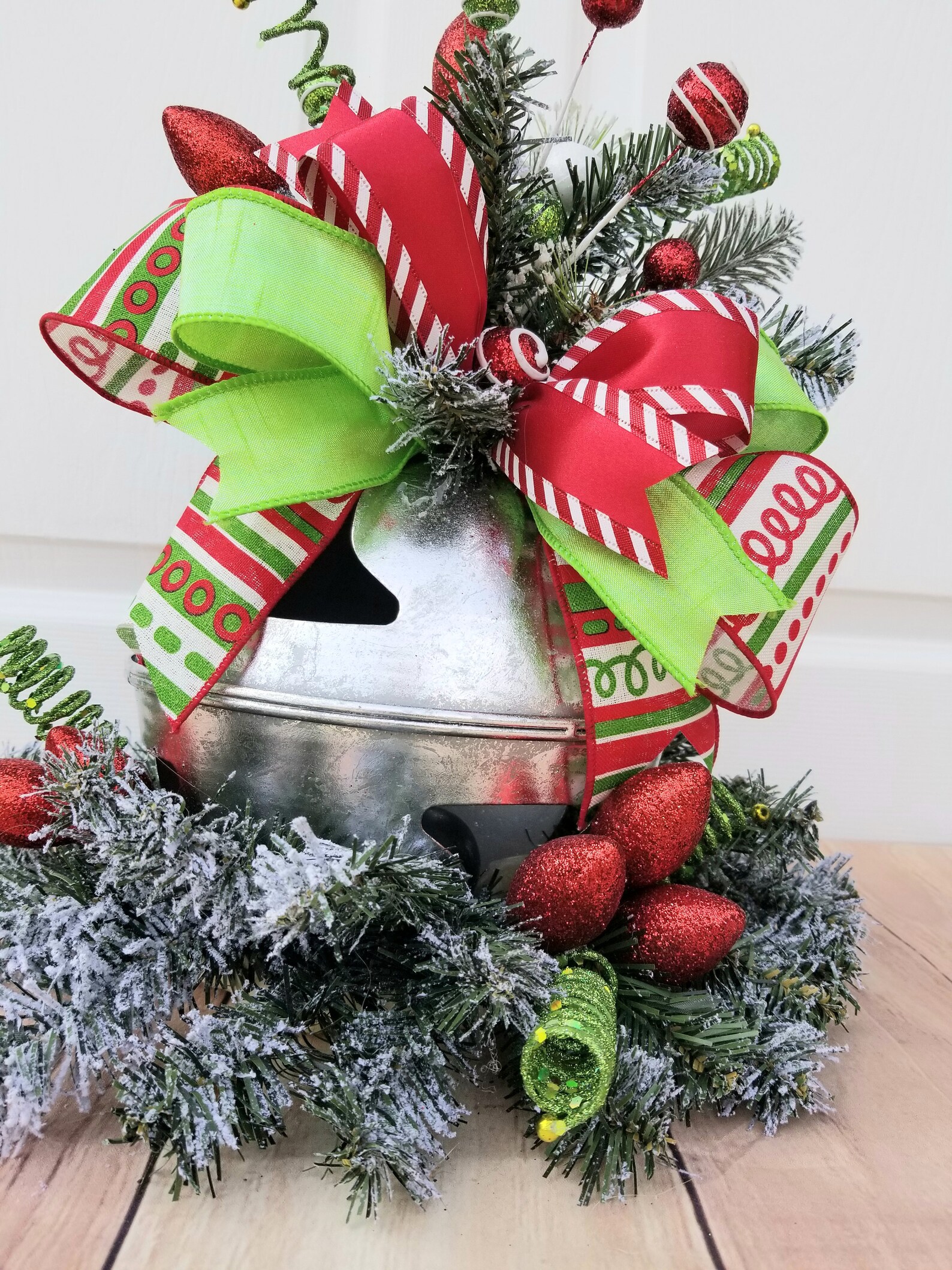 Christmas bell arrangement centerpiece table Christmas bell Etsy