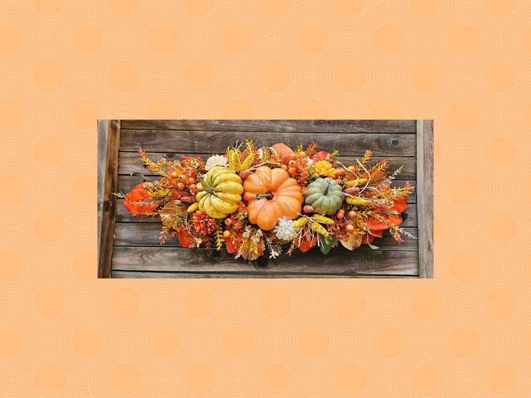 Fall Table Decor With Pumpkins, Fall Decoration for Home, Thanksgiving ...
