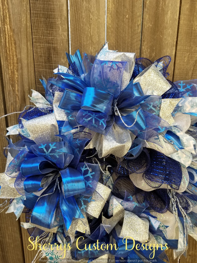 Blue Christmas wreath Jewish wreath Hanukkah wreath front door Etsy