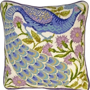 Tapestry Kit, Needlepoint Kit - Peacock  - Stylized Bird Tapestry Needlepoint Kit