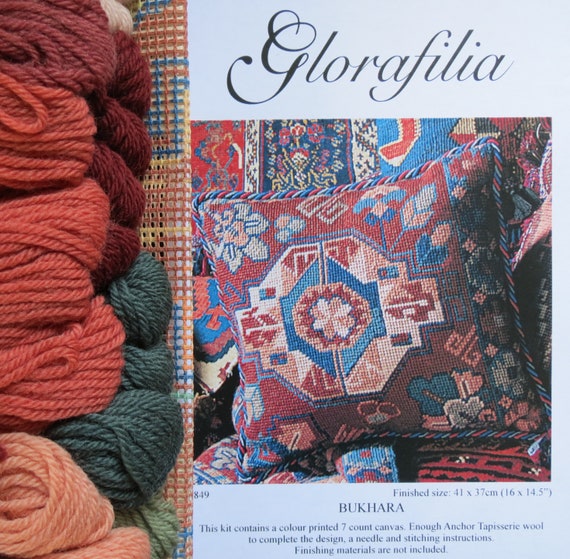 Terracotta Glorafilia Tapestry//Needlepoint Kit Kelim