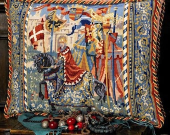 Tapestry Needlepoint Kit – King Arthur - Medieval Premium Tapestry Kit Cushion Front - Glorafilia
