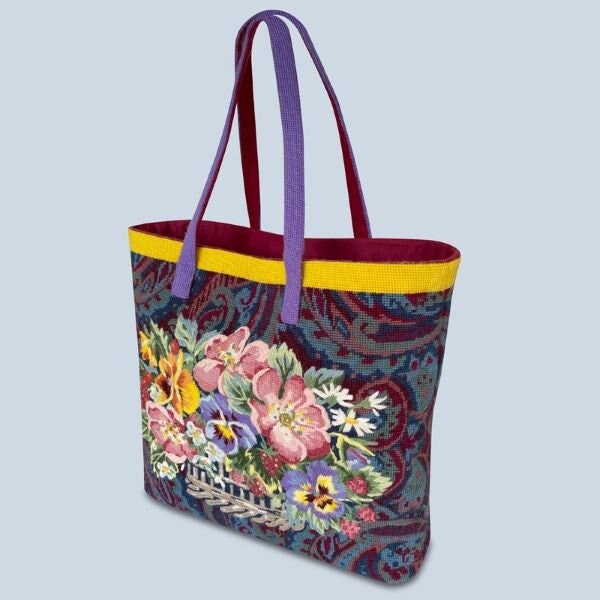Embroidery Essentials Bag Pouch With Needlepoint Accessories 