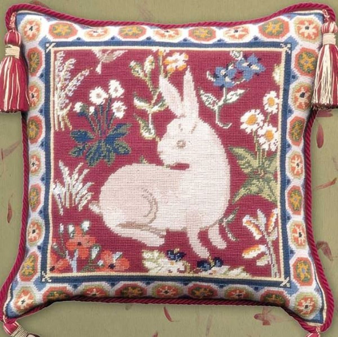 Tapestry Needlepoint Kit Medieval Rabbit Medieval Premium Etsy