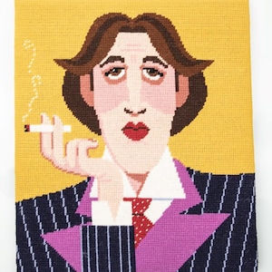 Tapestry Kit, Needlepoint Kit - Oscar Wilde - 12 holes per inch colour printed canvas - Appletons Tapestry Kit