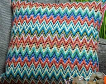 Tapestry Needlepoint Kit – Bargello Florentine - COUNTED Premium Tapestry Kit Cushion Front - Glorafilia