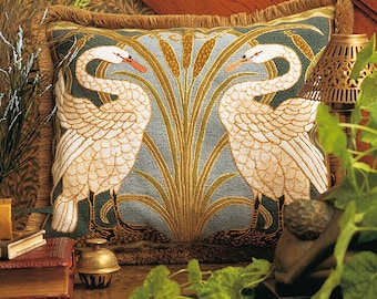 Tapestry Needlepoint Kit – Swans Cushion - Premium Tapestry Kit Cushion Front - Glorafilia