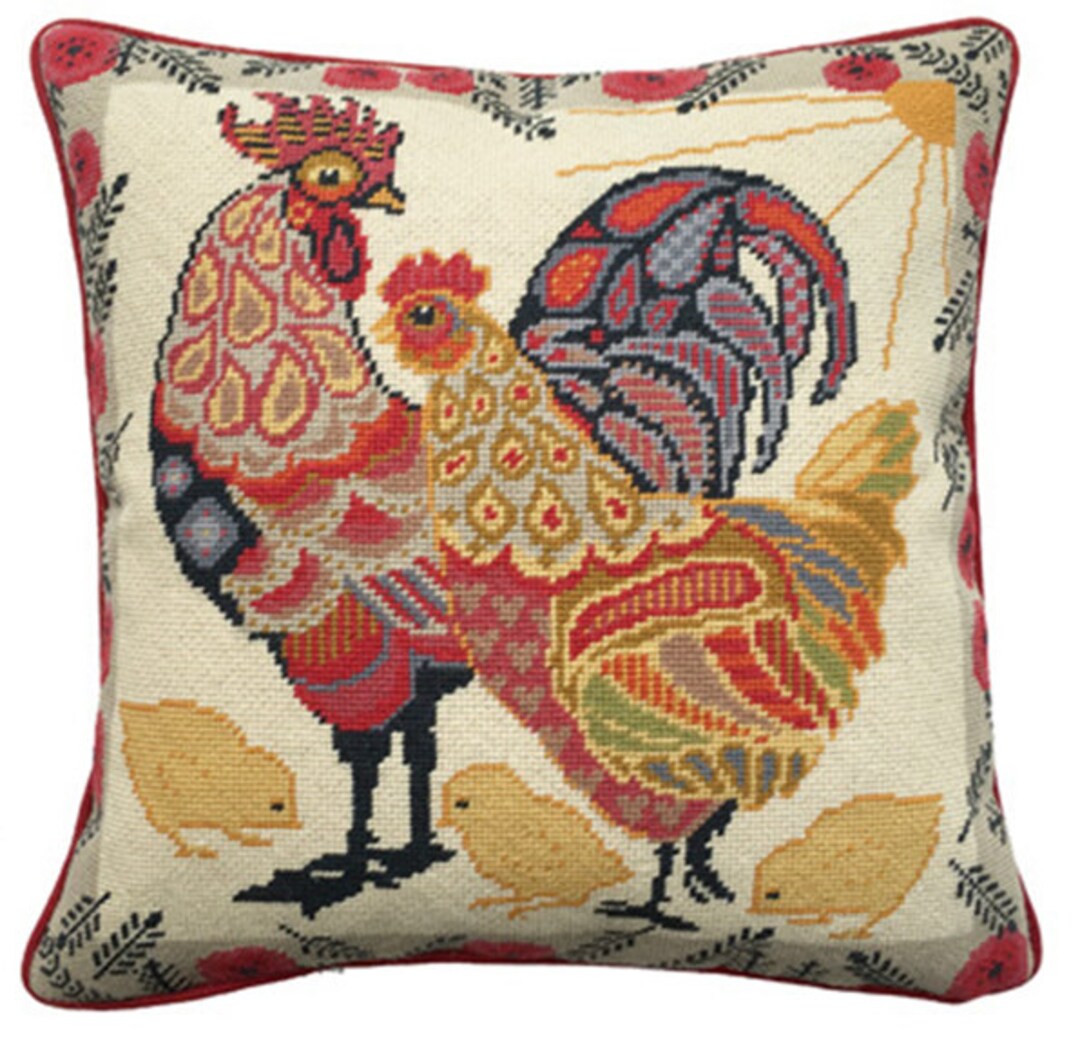 Londen. Needlepoint Kit. Sierkussen 16 × 16 inch. Gedrukt Tapestry Canvas, Europese kwaliteit