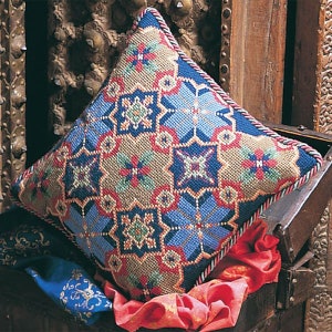 Tapestry Needlepoint Kit – Moorish Tiles Kelim - Premium Tapestry Kit Cushion Front - Glorafilia